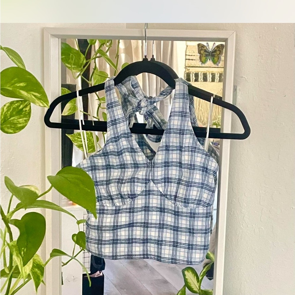 Hollister Plaid Halter Top